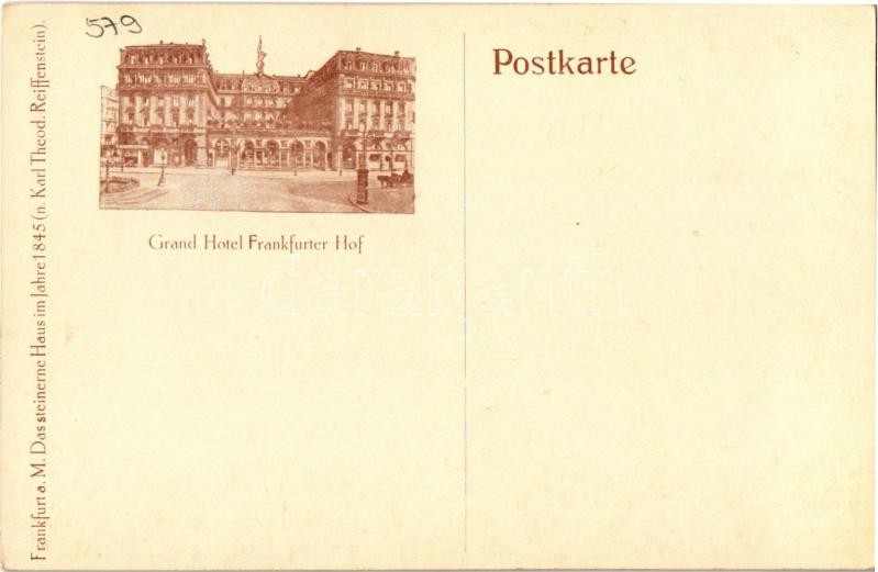 Frankfurt am Main, Das Steinerne Haus im Jahre 1845 / medieval house, Grand Hotel Frankfurter Hof advertisement on the backside - Image 2