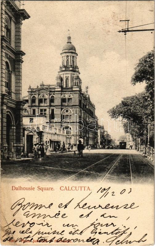 1903 Kolkata, Calcutta; Dalhousie Square, tram (EK)