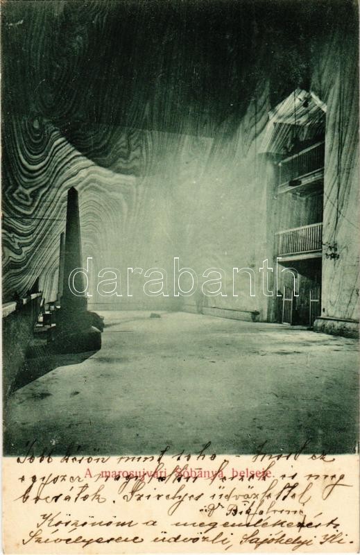 1908 Marosújvár, Uioara, Ocna Mures; sóbánya belső / salt mine interior