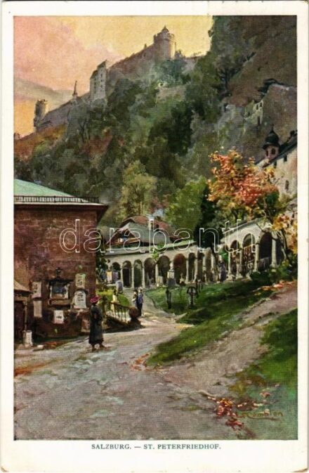 1915 Salzburg, St. Peterfriedhof / graveyard, Künstlerpostkarte 'Kollektion Kerber' Nr. 67. s: E. T. Compton