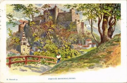 1915 Salzburg, Festung Hohensalzburg / castle, Künstlerpostkarte 'Kollektion Kerber' Nr. 6. s: H. Nowack
