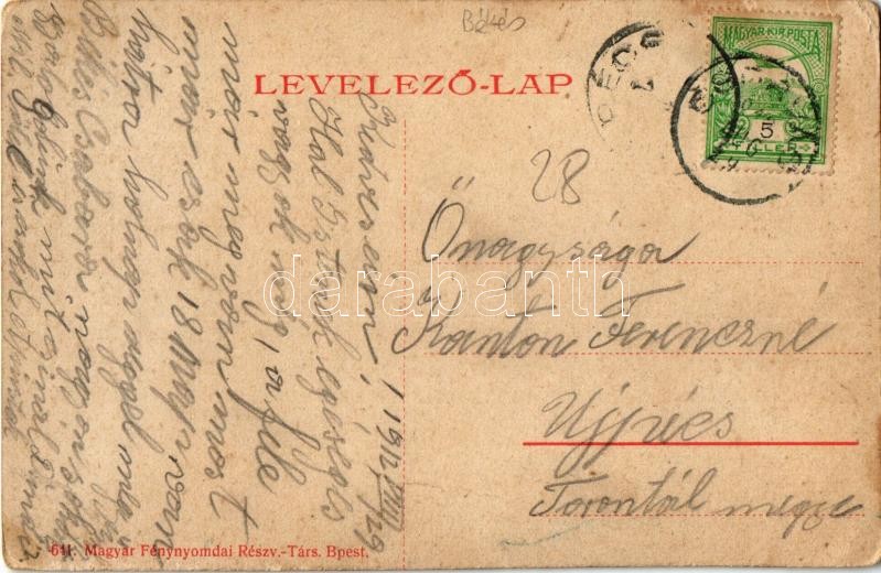 1912 Csorvás, Római katolikus templom, belső a főoltárral. W. L. (?) 641. (EK) - Image 2
