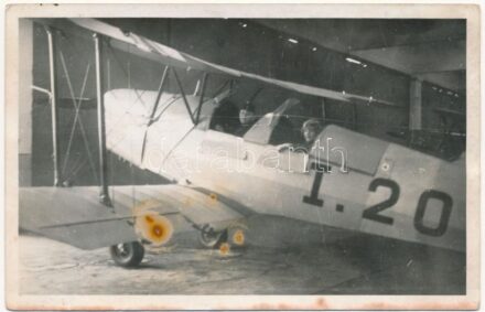 Csetényi Karcsi ludovikás korában repülőgépben / Hungarian military cadet in aircraft. photo (fl)