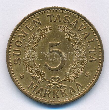 Finnország 1938S 5M Al-Br T:1- Finland 1938S 5 Markkaa Al-Br C:AU Krause KM#31