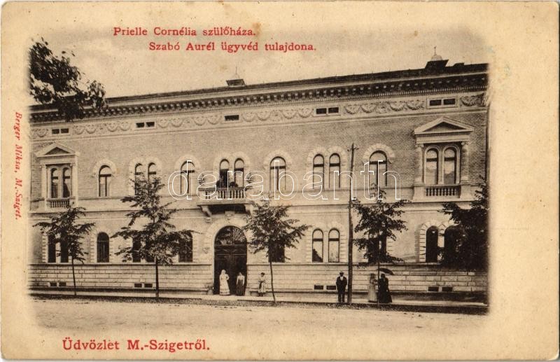 Máramarossziget, Sighetu Marmatiei; Prielle Cornélia szülőháza, Szabó Aurél ügyvéd tulajdona / villa