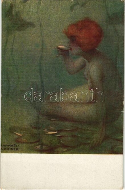 Ondine. Gently erotic art postcard. Marque L-E. Paris 31. s: Raphael Kirchner