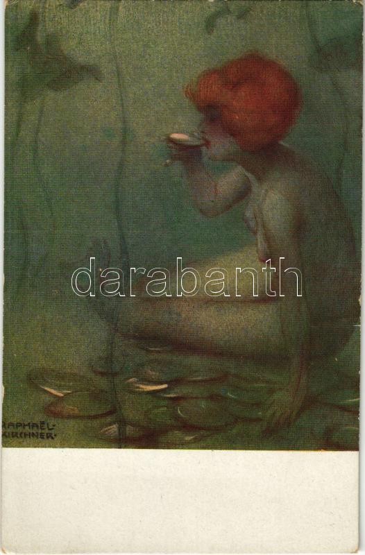 Ondine. Gently erotic art postcard. Marque L-E. Paris 31. s: Raphael Kirchner