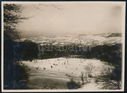 1929 Kinszki Imre (1901-1945) budapesti fotóművész hagyatékából, a szerző által feliratozott, datált és sorszámozott vintage fotó (János-hegy, ez a szerző 76. sz. felvétele), 6,2x8,5 cm