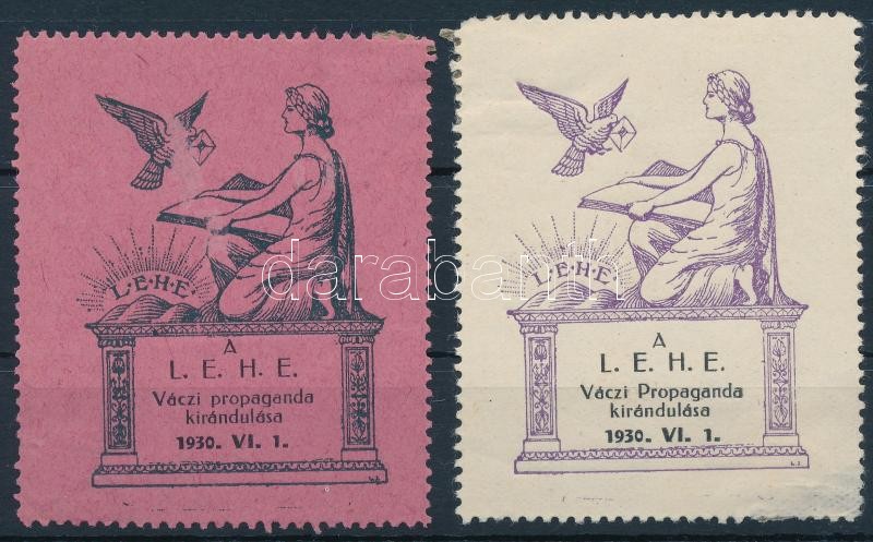 1930 LEHE Váci propaganda kirándulása 2 klf levélzáró