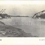 Újvidék, Novi Sad; A volt (felrobbantott) közúti híd Péterváradnál / WWII blown-up bridge by the Petrovaradin Castle + '1941 Újvidék visszatért' So. Stpl. (fl)