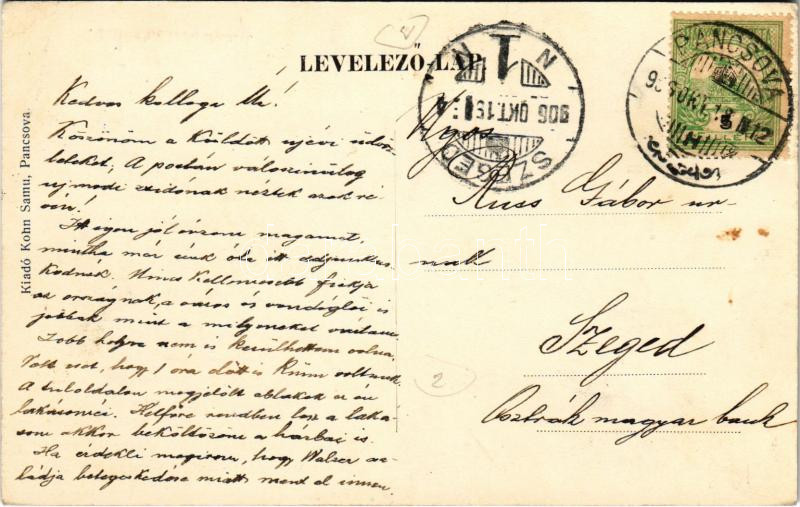 1906 Pancsova, Pancevo; Osztrák-magyar bank / Austro-Hungarian Bank + magyar posta - Image 2