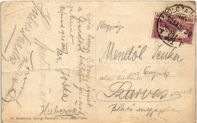 1925 Balatonfüred, Nagyszálloda, Grand Hotel + 'TAPOLCZA - BUDAPEST 394 A' vasúti mozgóposta bélyegző (fa) - Image 2