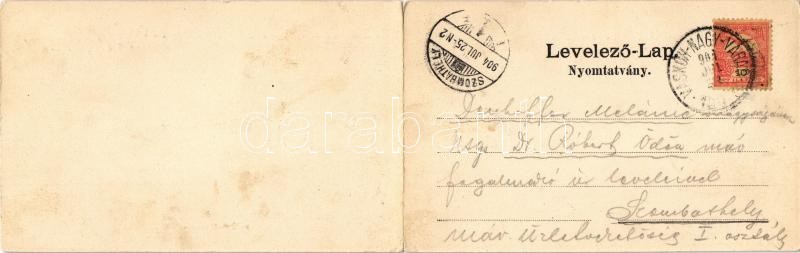 1904 Félixfürdő, Baile Felix; Helyfi László kiadása, Kinyitható panorámalap / spa, folding panoramacard - Image 2