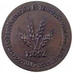 DN 'Mezőgazdasági Szövetkezők és Termelők Országos Szövetsége' kétoldalas bronz plakett. Szign.: LF (80mm) T:1- - Image 2