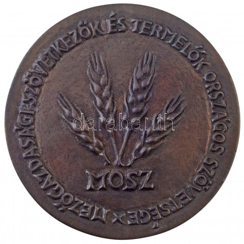 DN 'Mezőgazdasági Szövetkezők és Termelők Országos Szövetsége' kétoldalas bronz plakett. Szign.: LF (80mm) T:1- - Image 2
