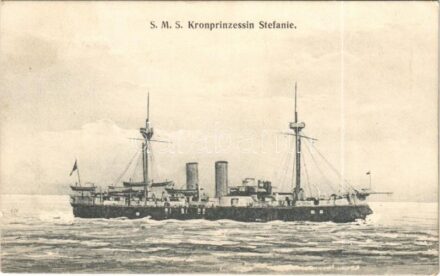 SMS Kronprinzessin Erzherzogin Stephanie (Stefanie) Panzerschiff. K.u.K. Kriegsmarine / Osztrák-Magyar Haditengerészet páncélos csatahajója / Austro-Hungarian Navy ironclad warship. G. Fano Pola 1907-08.