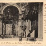 1900 Roma, Rome; Interno di S. Pietro con la Statua di bronzo di S. Pietro / church, interior (Rb)