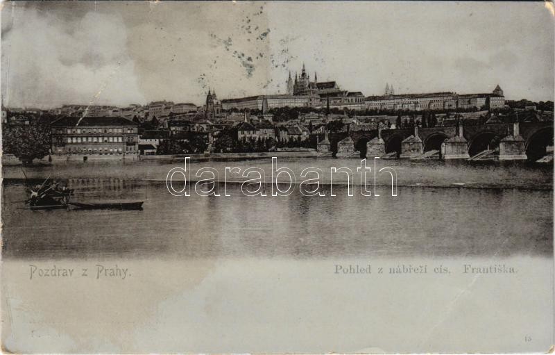 Praha, Prag, Prague; Pohled z nábrezí cis. Frantiska / general view, quay, bridge (EB)