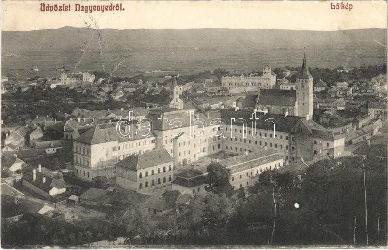 1912 Nagyenyed, Aiud; Bethlen kollégium. Földes Ede 886. / boarding school (gyűrődések / creases)