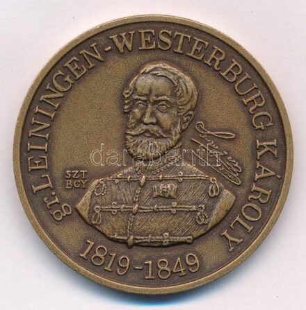 Bognár György (1944-) / Szabó Tamás (1952-) 1994. 'MÉE Gyöngyösi Csoport - Aradi Vértanúk / gr. Leiningen-Westerburg Károly' Br emlékérem (42,5mm) T:1- Adamo GS13