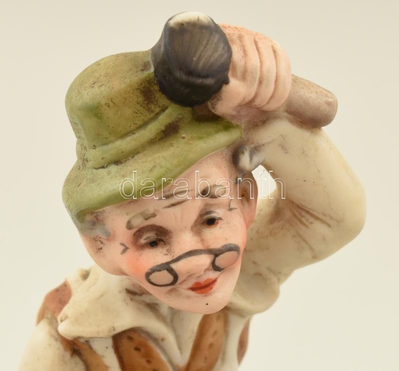 Cipész, biszkvit porcelán figura, kézzel festett, jelzetlen, kopásnyomokkal, m: 16 cm - Image 2