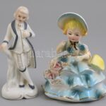 4 db porcelán figura, kézzel festett, jelzetlen, egy lepattanással, egyik sérült, m: 11-13,5 cm - Image 3