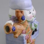 Figurális porcelán teáskanna, kézzel festett, jelzetlen, hibátlan, m: 16 cm - Image 2