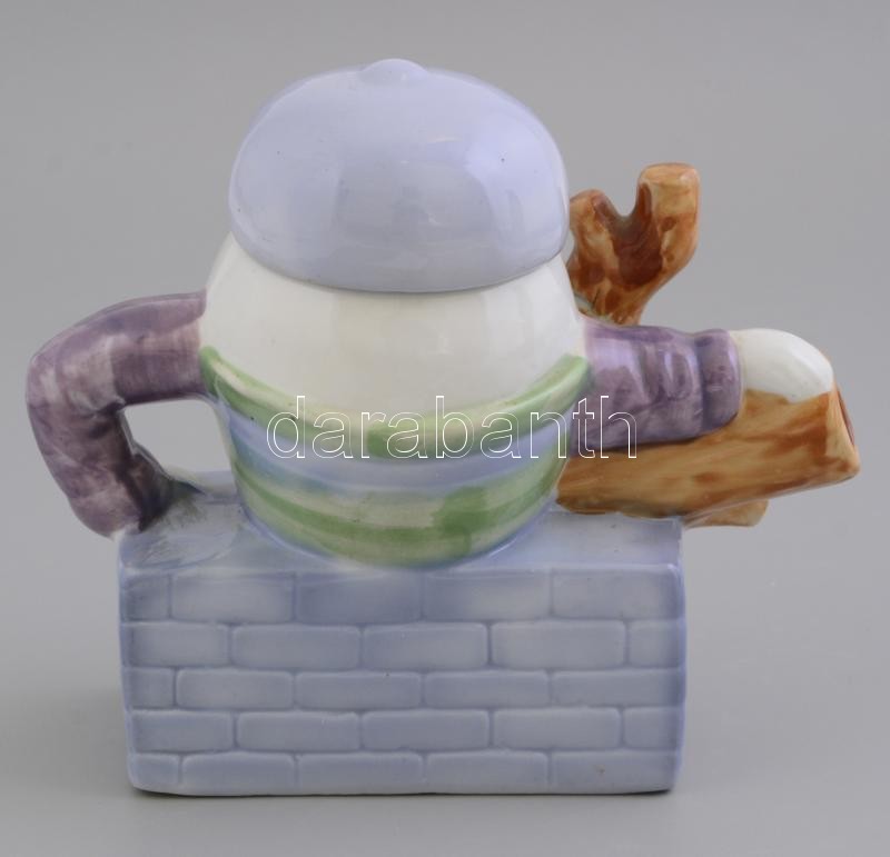 Figurális porcelán teáskanna, kézzel festett, jelzetlen, hibátlan, m: 16 cm - Image 3