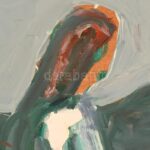 Schéner Mihály (1923-2009): Séta a parkban. Olaj, farost, jelzett. Hátoldalán autográf felirattal. Fa keretben, 70×50 cm - Image 4