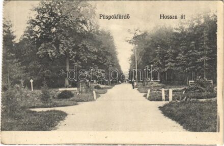 Püspökfürdő, Szentlászlófürdő, Baile 1 Mai; Hosszú út. Ruttner és Füzy kiadása / road (képeslapfüzetből / from postcard booklet) (EK)