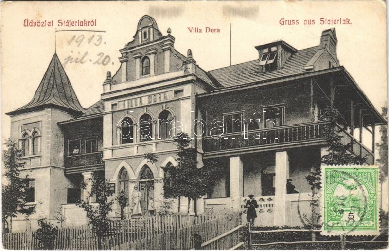 1913 Stájerlak, Steierlak, Stájerlakanina, Steierdorf, Anina; Villa Dora. Scheitzner Ig. kiadása / villa (EB)