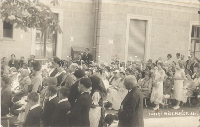 1931 Parádfürdő, tábori mise. photo