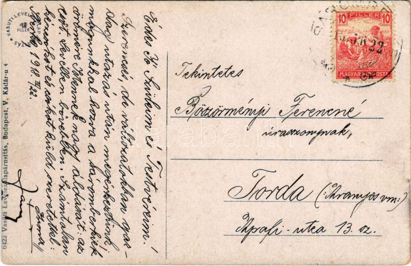 1918 Székelykocsárd, Kocsárd, Lunca Muresului; vasútállomás. Vasúti levelezőlapárusítás 6422. / railway station (EK) - Image 2