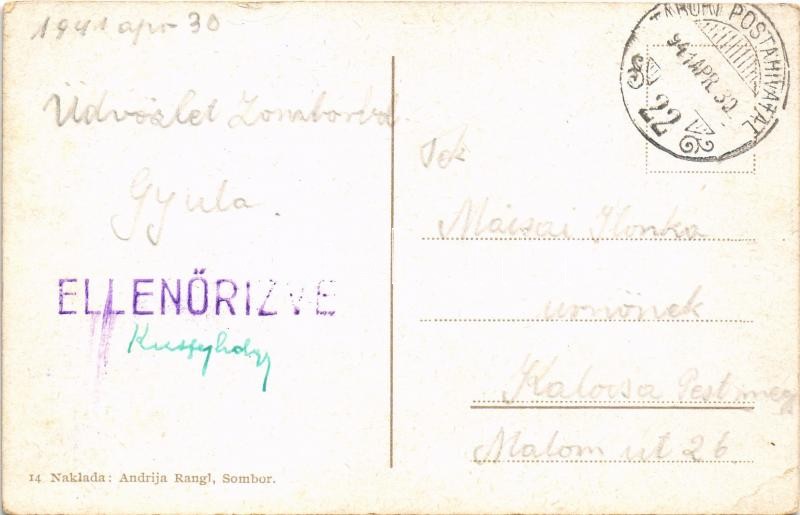 1941 Zombor, Sombor; Pozoriste / színház, autóbusz / theatre, autobus (EK) - Image 2