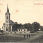 Újcsanálos (Miskolc), tér, evangélikus templom. Magyar Imre fényképész (fl)