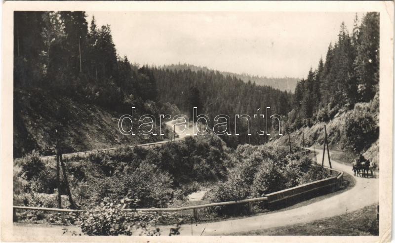1943 Borszék, Borsec; Szerpentinút / road