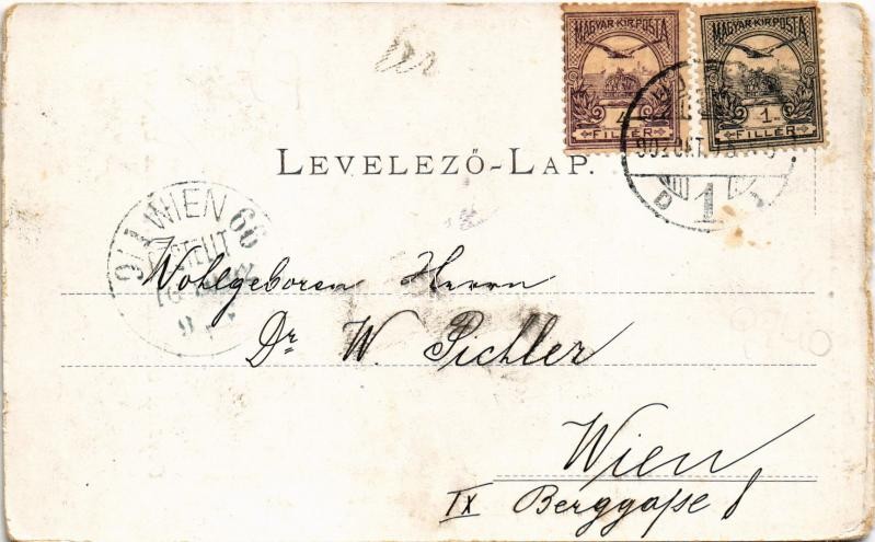 1902 Budapest IV. Újpest, Árpád út háttérben a Népszigettel, villamossínek. Schön Bernát tulajdona (kopott él / worn edge) - Image 2
