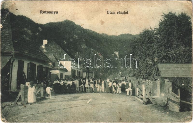 Ratosnya, Rotosnya, Rastolita; utca részlet. Bischitz J. kiadása / street view (Rb)