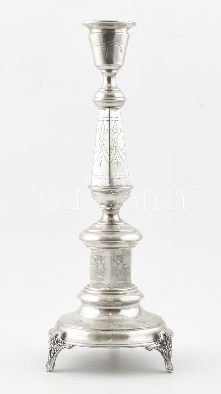 Ezüst (Ag) Gyertyatartó. Jelzett. nettó: 364 g, m: 36 cm