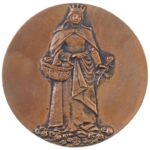 Szabó Imrefia Béla (1952- ) DN Árpád-házi Szent Erzsébet rózsacsodája, egyoldalas Br plakett (98mm) T:1-