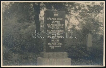 1922 Kálmán nemesi család családi kriptája, Már csak Kálmán Lehelre várva ( 1922-?), fotólap 9x12 cm