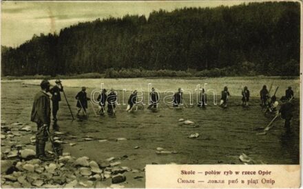 Skole, Polów ryb w rzece Opór / fishing in the river. Fot. Prof. K. Eljasz (EK)