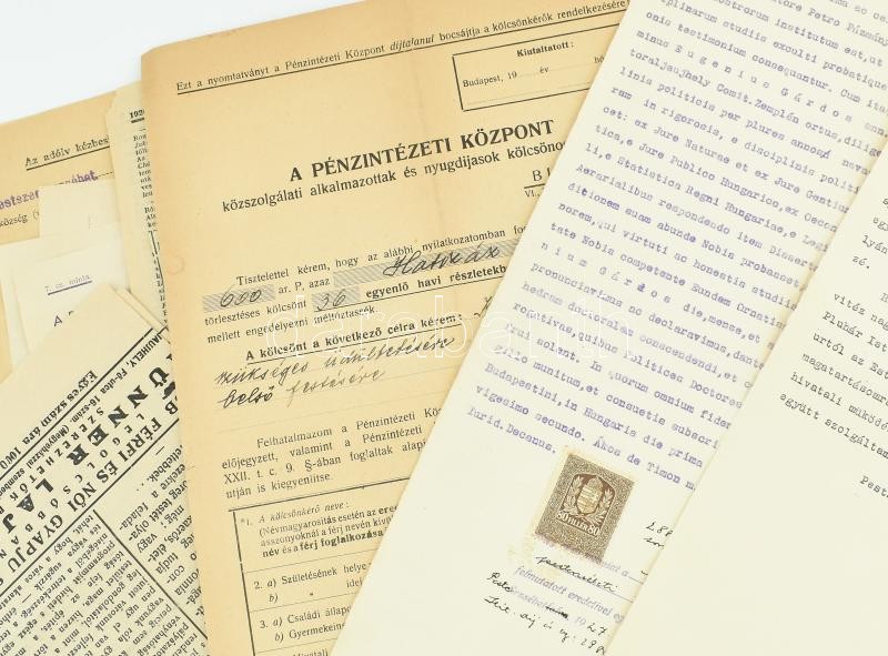 Vegyes papírrégiség tétel, hivatalos iratok, újságkivágások - Image 2