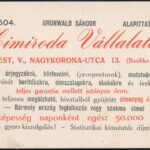 cca 1910-20 Grünwald Sándor Címiroda Vállalata reklámkártyája, Bp. V., Nagykorona u., 9x13,5 cm