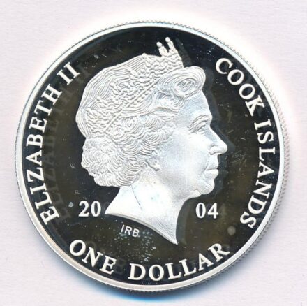 Cook-szigetek 2004. 1$ ezüstözött sárgaréz 'Ázsia történelme - Szamurájok' kapszulában, tanúsítvánnyal T:PP ph, karc, kis patina Cook Islands 2004. 1 Dollar silver plated brass 'History of Asia - Samurai (Sumarai) in capsule with