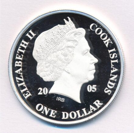 Cook-szigetek 2005. 1$ ezüstözött sárgaréz 'Ázsia történelme-Tokiói földrengés' kapszulában, tanúsítvánnyal T:PP kis patina Cook Islands 2005. 1 Dollar silver plated brass 'History of Asia - Earthquake in Tokyo' in capsule with