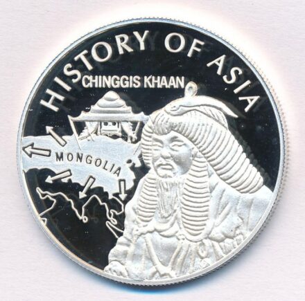 Mongólia 2003. 1000T Ag 'Ázsia történelme - Dzsingisz kán' kapszulában (19,6g/0.999 vagy 0.925/39mm) T:PP Mongolia 2003. 1000 Tugrik Ag 'History of Asia - Genghis Khan' in capsule (19,6g/0.999 or 0.925/39mm) C:PP