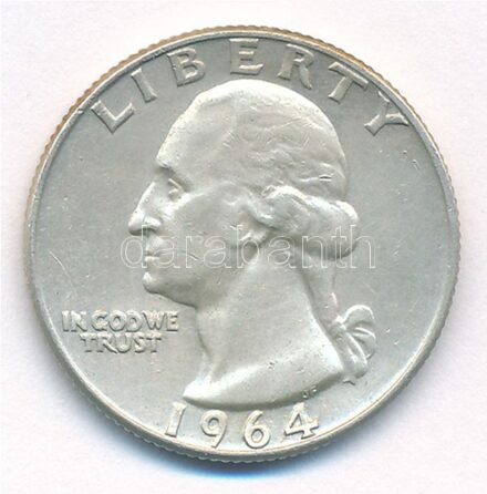 Amerikai Egyesült Államok 1964D 25c Ag T:2,2- patina, kis karc USA 1964D 25 Cents Ag C:XF,VF patina, small scratch Krause KM#164