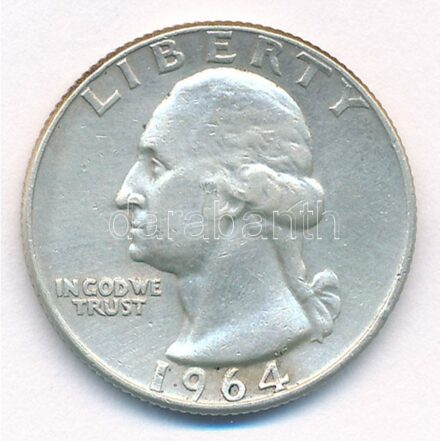 Amerikai Egyesült Államok 1964D 25c Ag T:2 patina USA 1964D 25 Cents Ag C:XF patina Krause KM#164