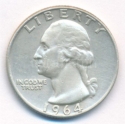 Amerikai Egyesült Államok 1964D 25c Ag T:2 patina, kis karc USA 1964D 25 Cents Ag C:XF patina, small scratch Krause KM#164